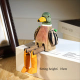 Hand-Carved Wooden Mallard Duck Shelf Sitter Figurine FantastiKurios