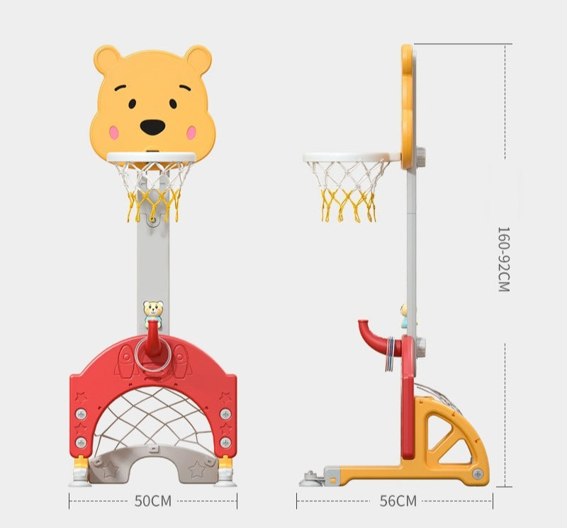 Bear 4-in-1 Activity Center with Adjustable Basketball Hoop