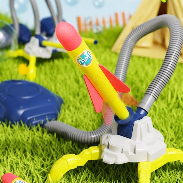 LED Foot-Powered Rocket Launcher with 3 Foam Rockets