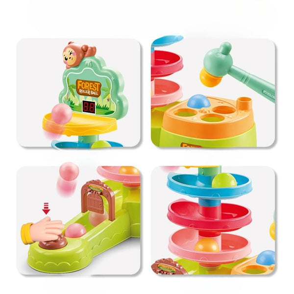 Jungle 4-in-1 Activity Tower (Hammer, Slide & Hoops) Fantastik Curios