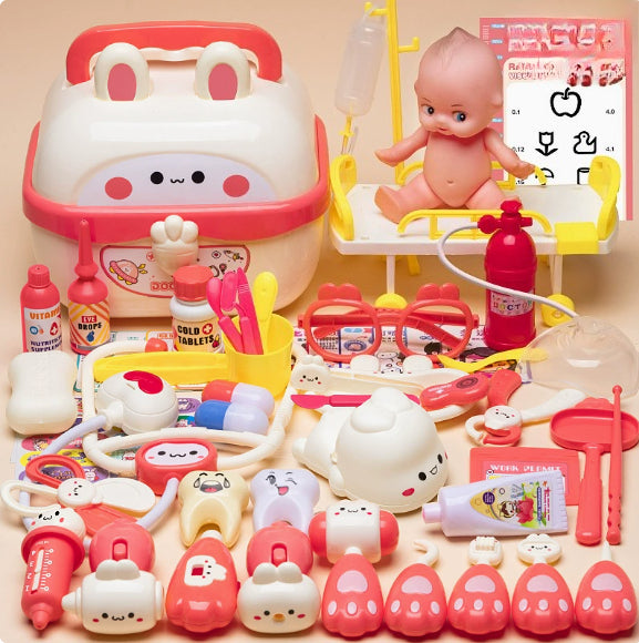 Bunny Medical Doctor Pretend Play Set with Doll and Bed