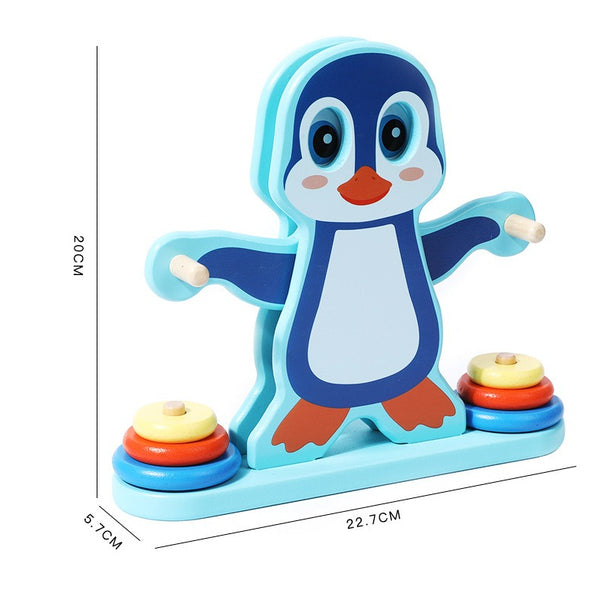 Wooden Penguin Balance & Stacking Toy