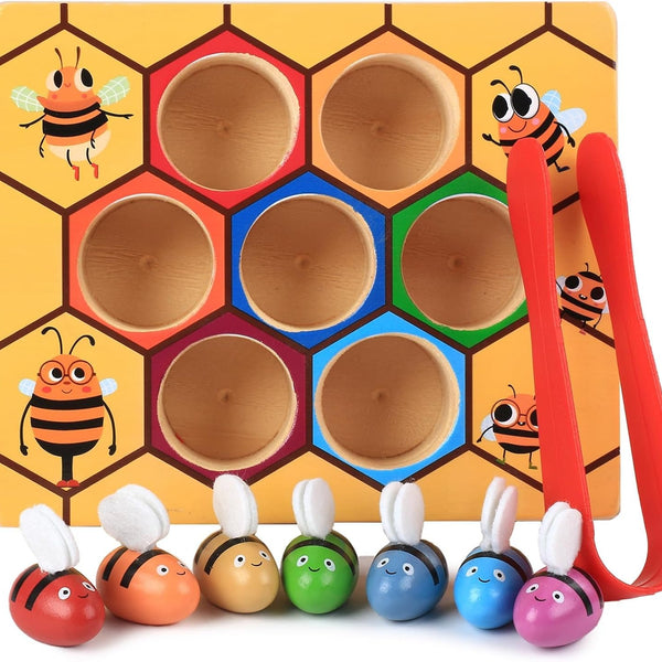 Wooden Beehive Clip & Sort Game