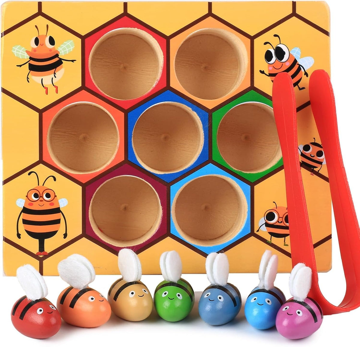 Wooden Beehive Clip & Sort Game