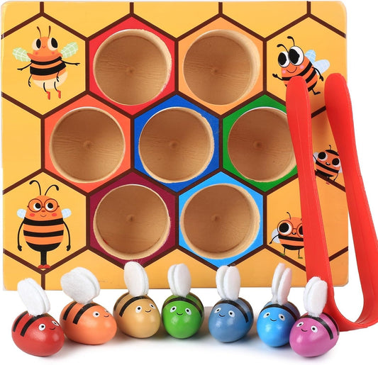 Wooden Beehive Clip & Sort Game