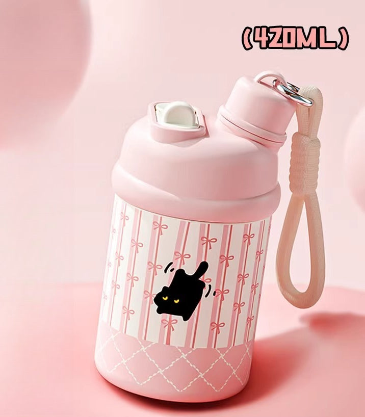 Compact Stainless Steel Insulated Bottle with Dual-Drink Lid