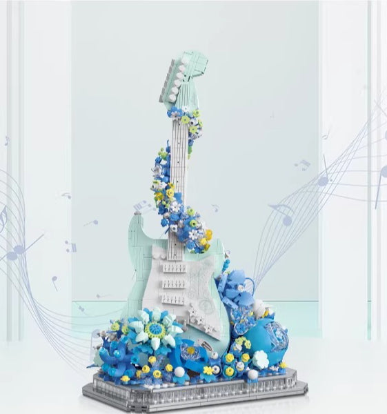 Guitar Floral Building Block Set
