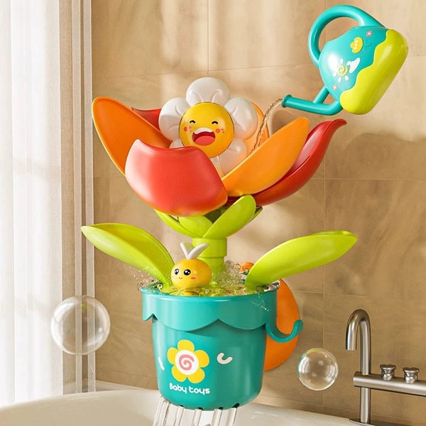 Blooming Sunflower Bath Toy with Mini Watering Can