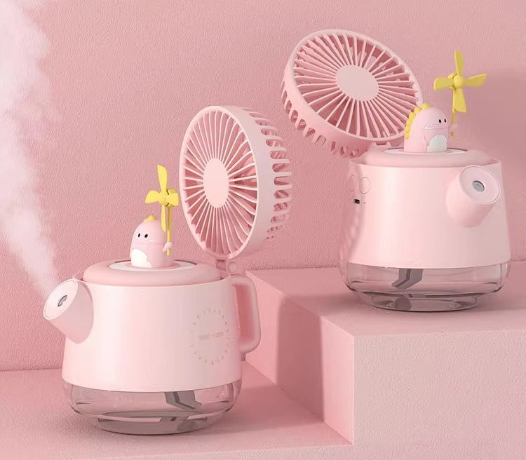 Desktop Cooling Fan with Mist Humidifier and Night Light