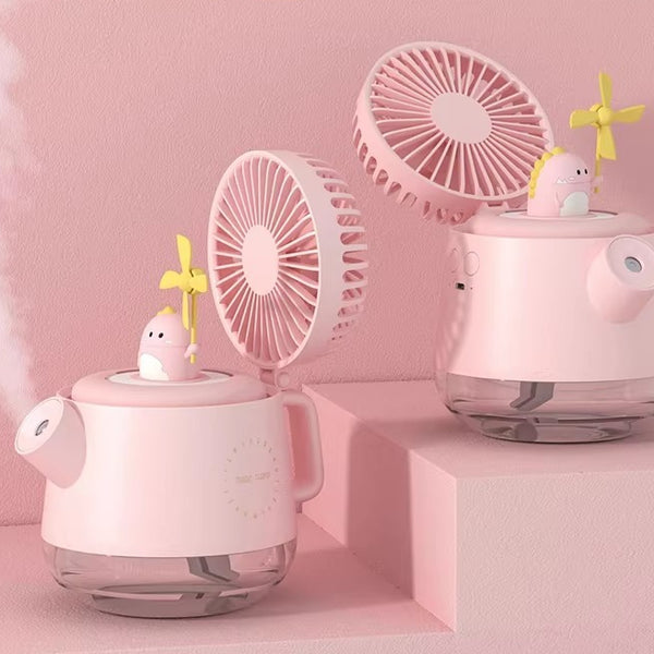 Desktop Cooling Fan with Mist Humidifier and Night Light