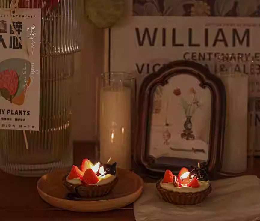 Black Cat and Strawberry Tart Scented Candle