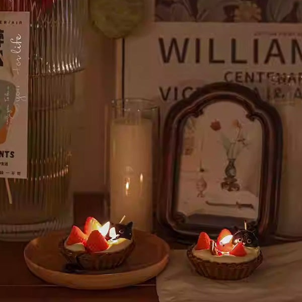 Black Cat and Strawberry Tart Scented Candle