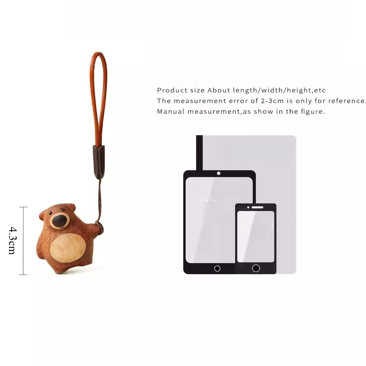 Handcrafted Ebony Wood Bear Keychain