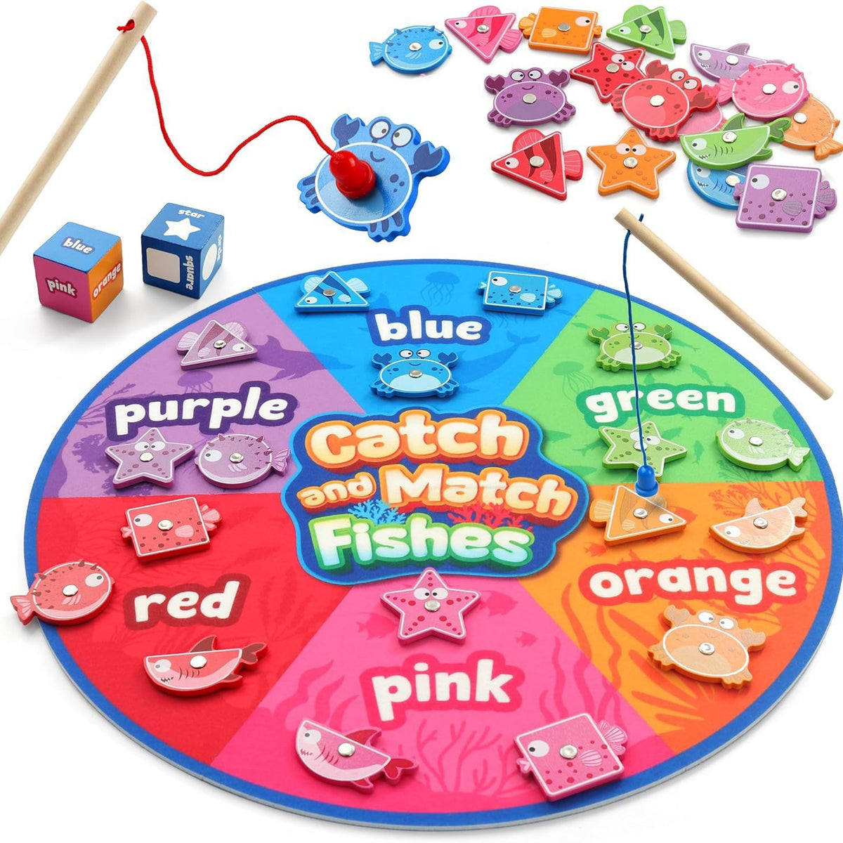 Magnetic Fishing Game: Color and Shape Matching