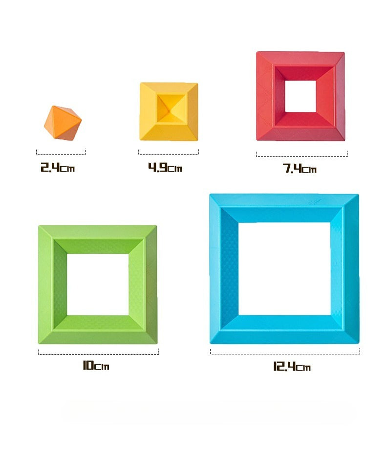 Geometric Pyramid Stacking Blocks - 45 Piece Set