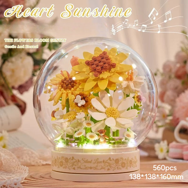 Floral Botanical Building Block Night Light with Dust Dome