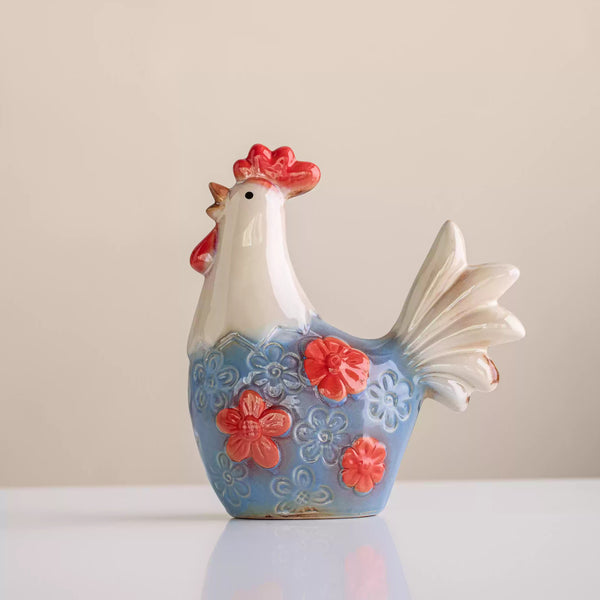 Chinese Style Ceramic Rooster Ornament Pair