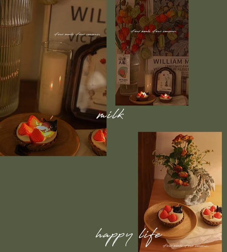 Black Cat and Strawberry Tart Scented Candle
