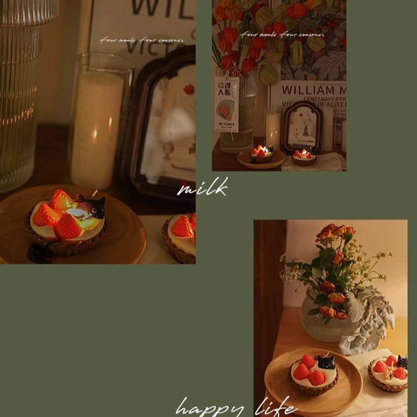 Black Cat and Strawberry Tart Scented Candle