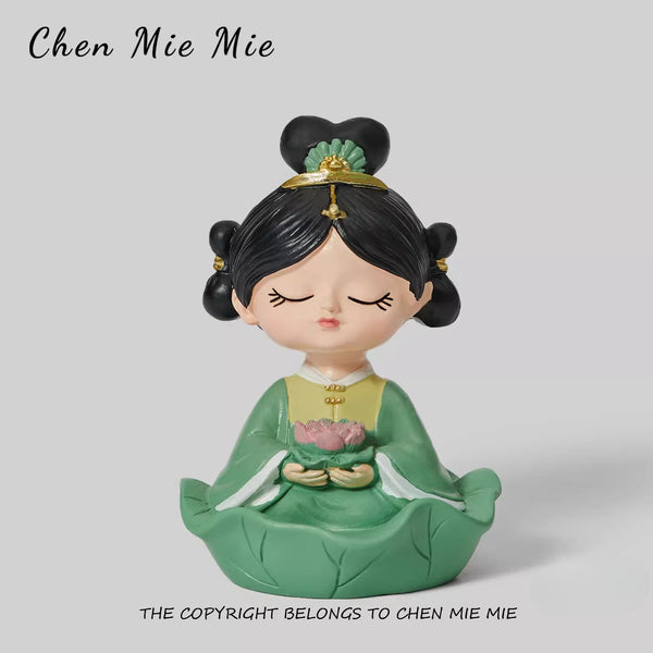 Meditating Lotus Girl Figurine