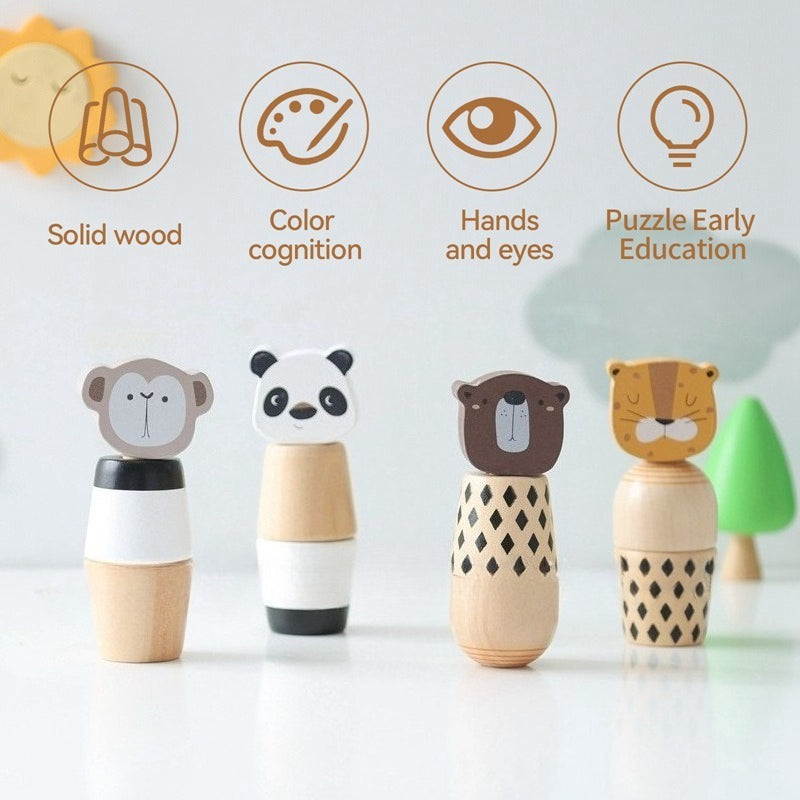Wooden Screw Animal Toy for Fine Motor Skills Development