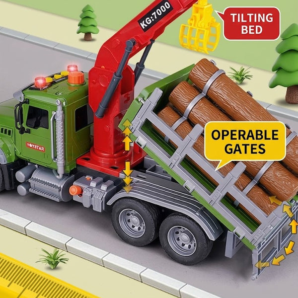 Large Friction Powered Timber Transport Truck with Crane