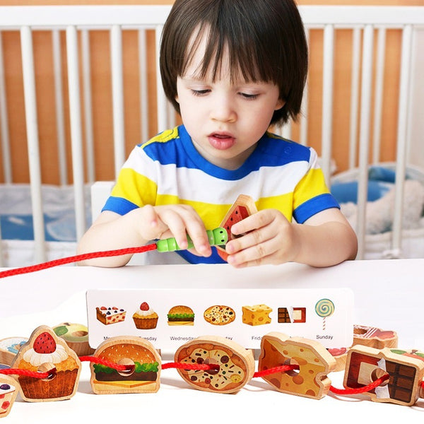 Wooden Greedy Caterpillar Lacing and Threading Toy
