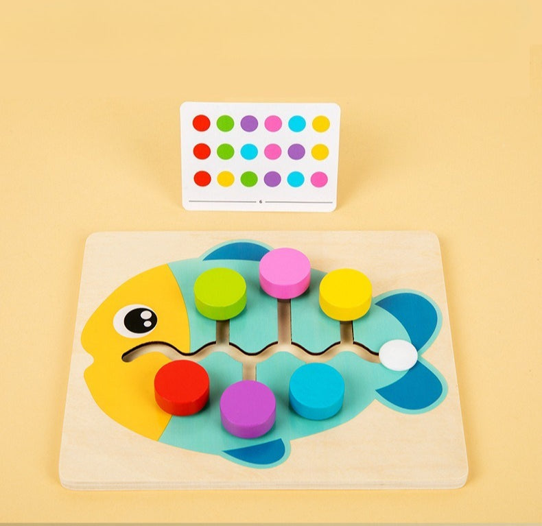 Wooden Animal Shape Color Logic Game