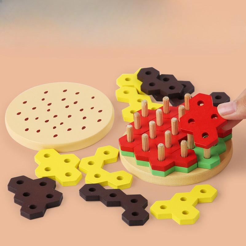 The "Order Up" Wooden Burger Logic Puzzle