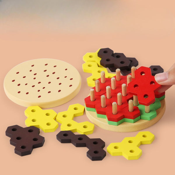 The "Order Up" Wooden Burger Logic Puzzle