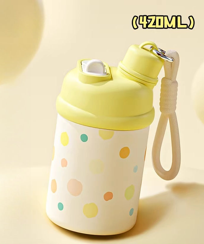 Compact Stainless Steel Insulated Bottle with Dual-Drink Lid