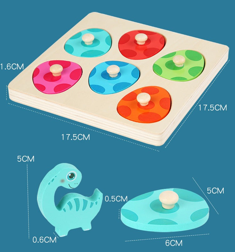 Dino Discovery: Wooden Peek-a-Boo Egg Puzzle