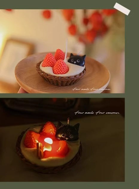 Black Cat and Strawberry Tart Scented Candle