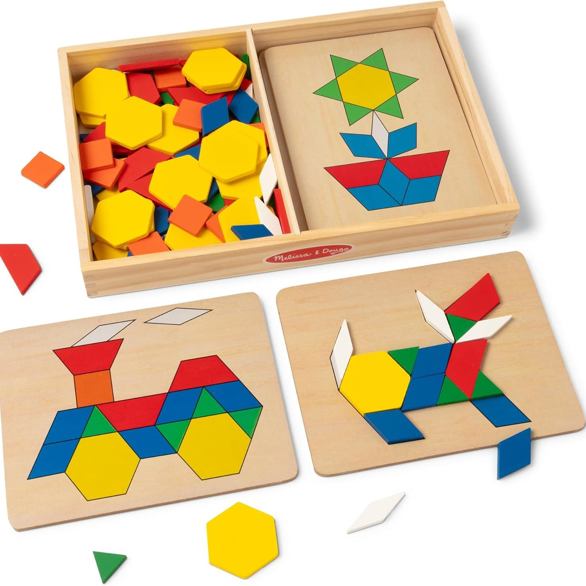Magnetic Wooden Tangram Puzzle Set - 255 Pieces