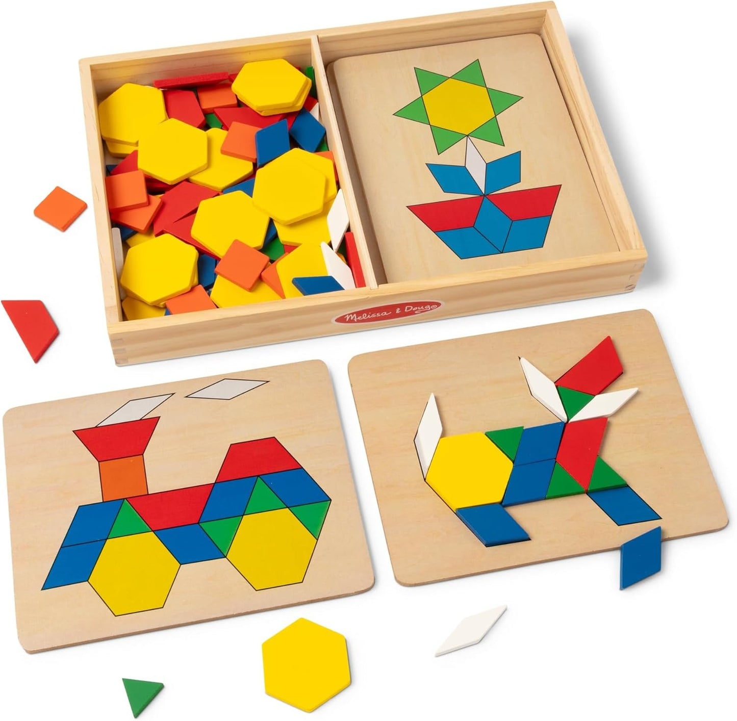 Magnetic Wooden Tangram Puzzle Set - 255 Pieces
