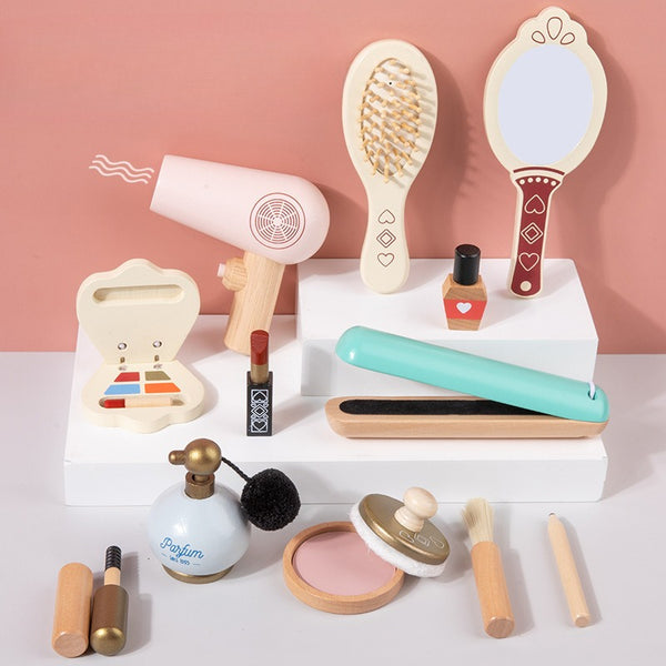 The Little Stylist Wooden Make-Up Set | 12-Piece Beauty Kit