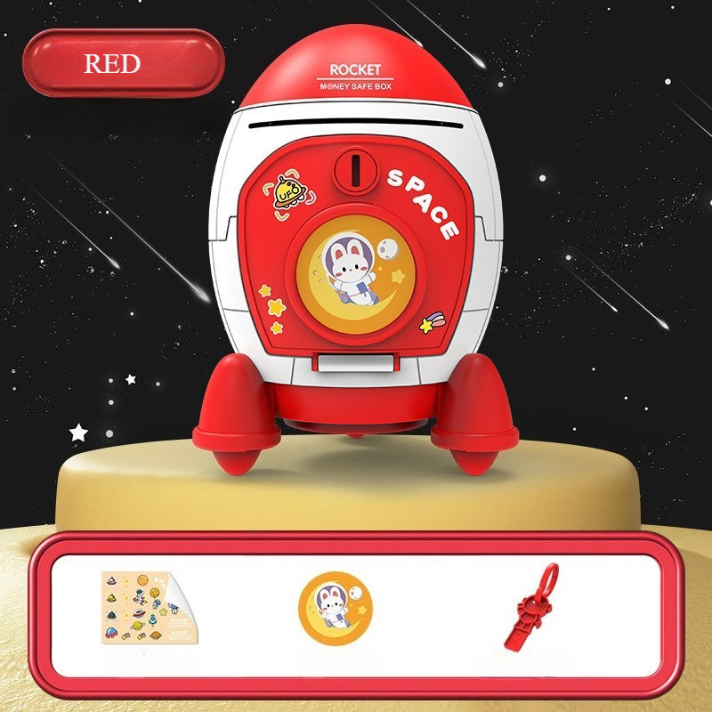 Space Rocket Money Bank & DIY Sticker Set Fantastik Curios
