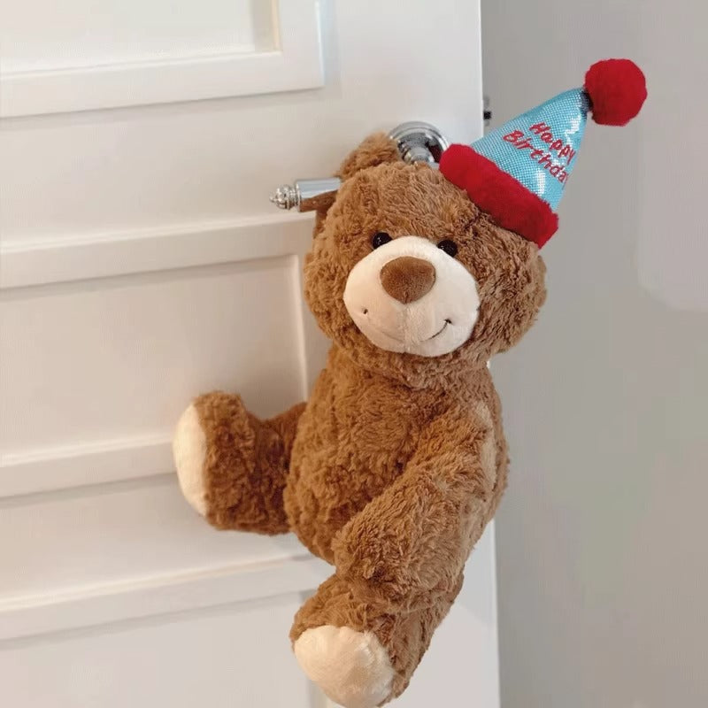 Plush Birthday Bear Door Handle Decoration