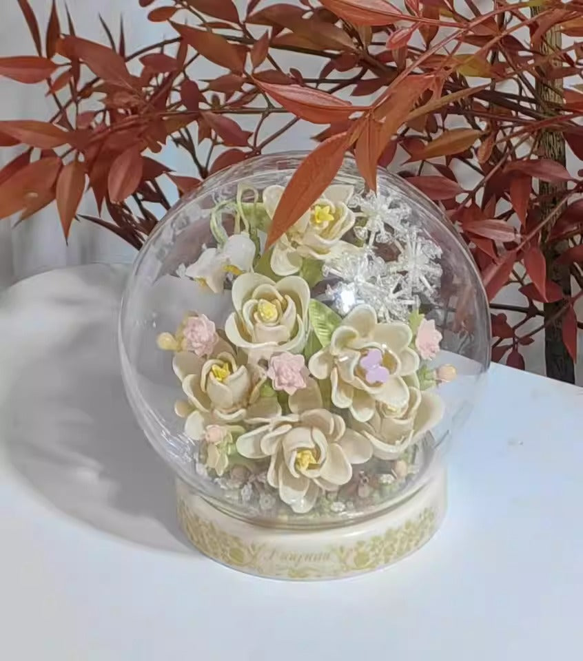 Floral Botanical Building Block Night Light with Dust Dome