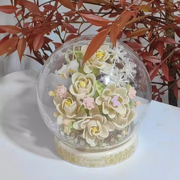 Floral Botanical Building Block Night Light with Dust Dome