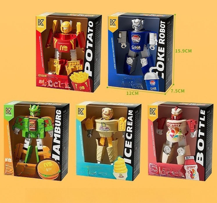 Food Transformation Robot Action Figure Set