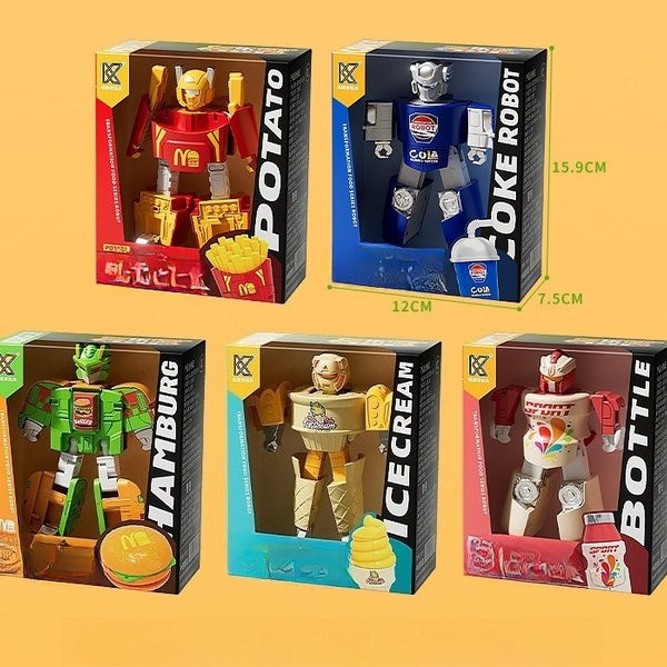 Food Transformation Robot Action Figure Set
