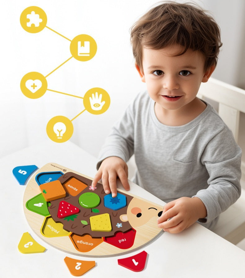 Hedgehog Wooden Shape & Color Puzzle