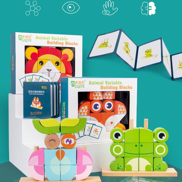 Animal Variable Wooden Stacking Blocks - Owl