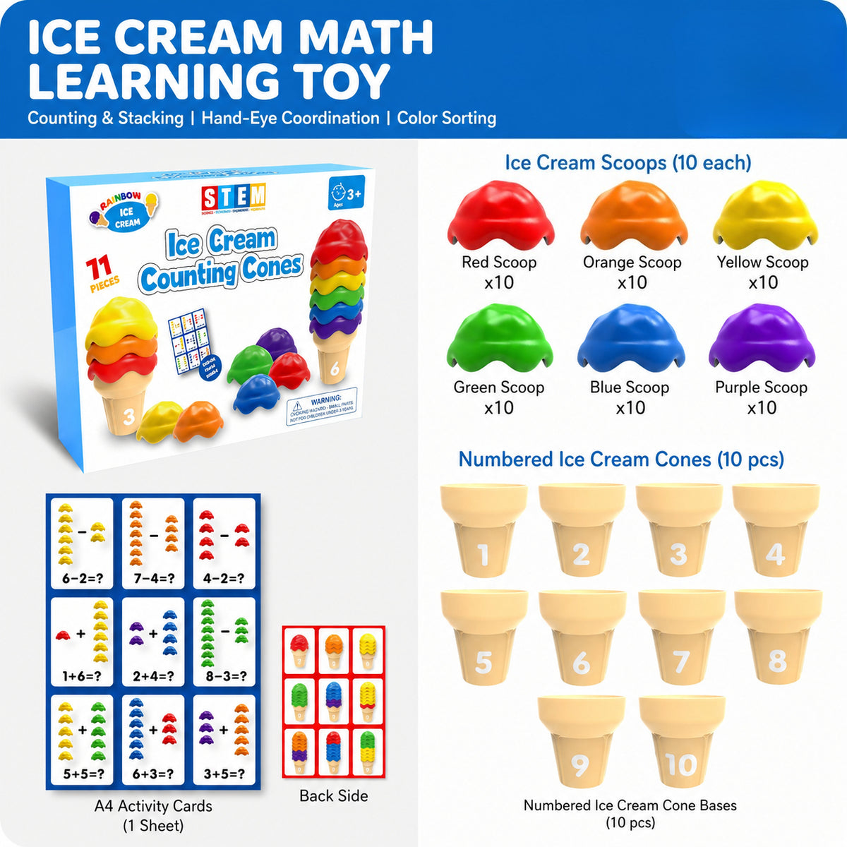 Ice Cream Stacking Cones - Early Learning Activity Set