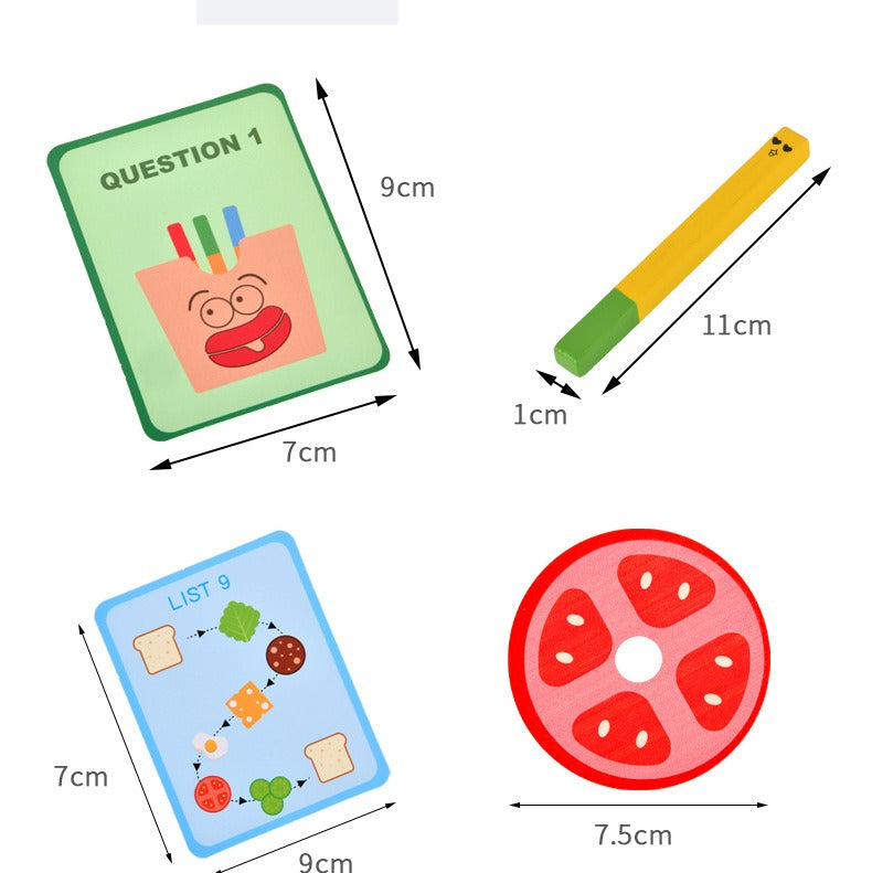 🍔 The Little Foodie's Wooden Fast Food Stacking Set