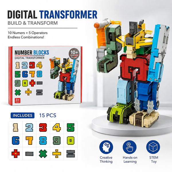 Transforming Numbers and Symbols Robot Building Set