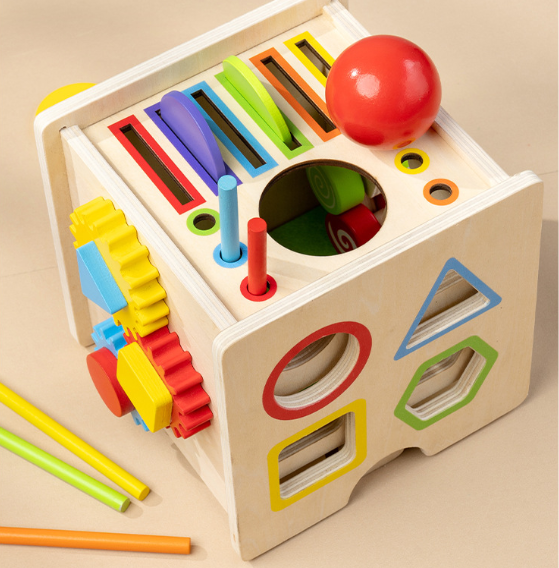 Wooden 8-in-1 Montessori Learning Activity Cube