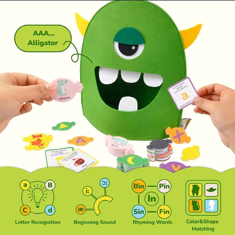 Felt Monster Learning Game: Letters, Shapes & Words