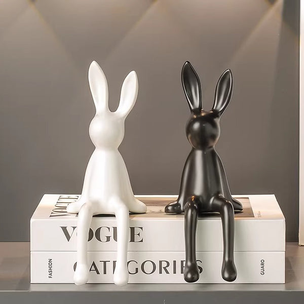 Long-Eared Sitting Rabbit Figurine